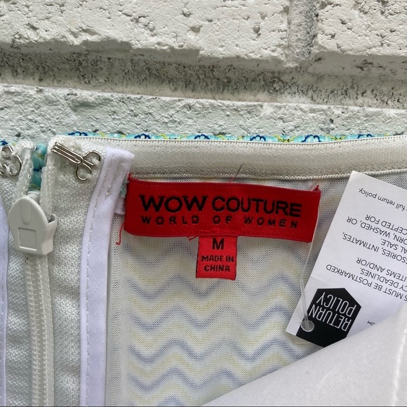 Wow Couture | Blue Chevron Dress Medium - Picture 7 of 7